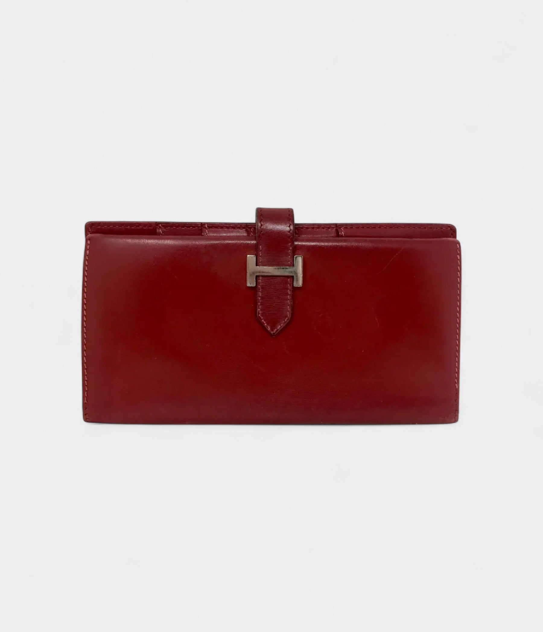 Hermès Béarn Wallet in Red Leather
