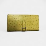 Hermès Béarn Wallet in Yellow Ostrich Leather