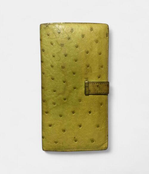 Hermès Béarn Wallet in Yellow Ostrich Leather