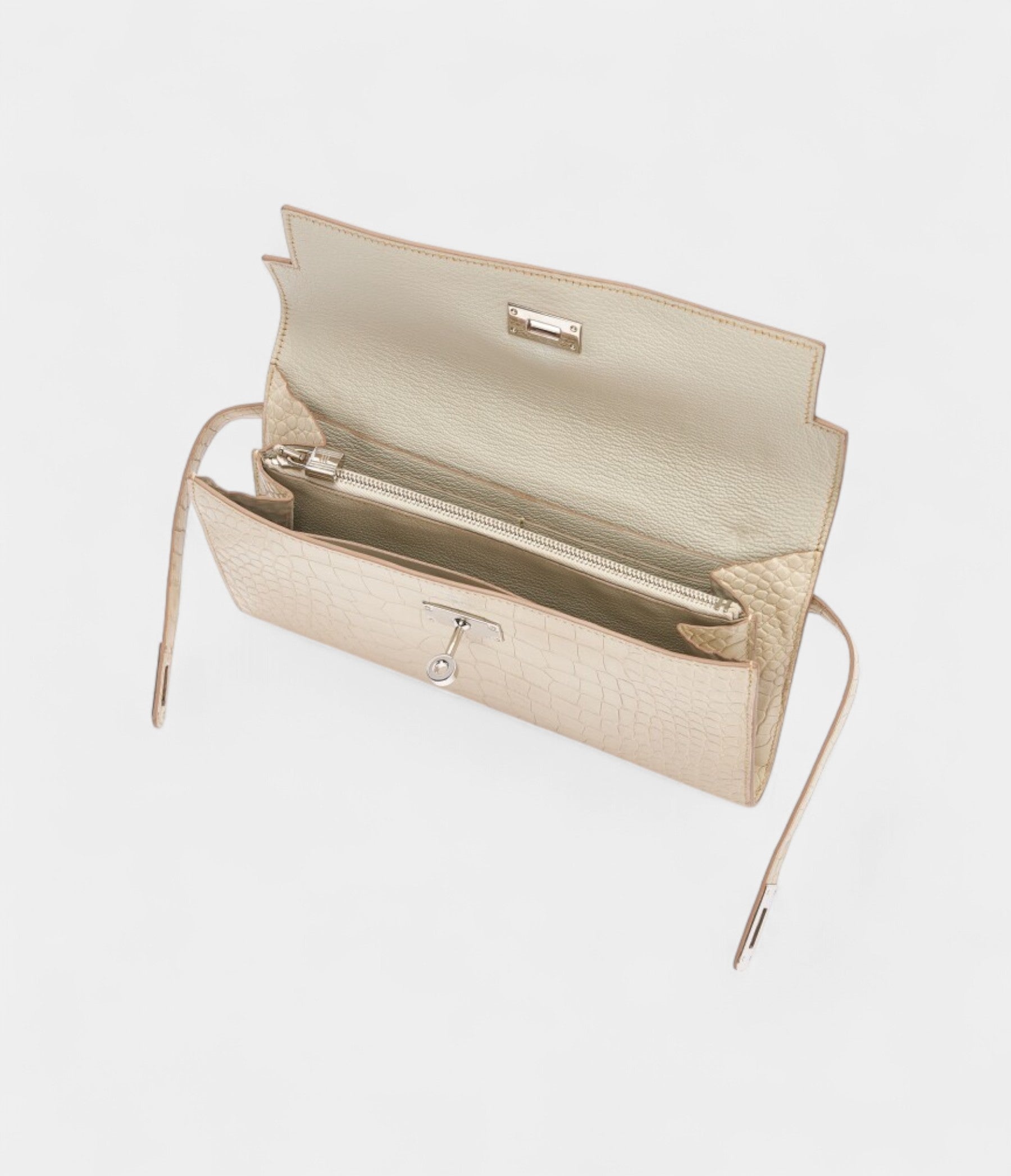 HermesBetonMatteAlligatorKellyWalletPalladiumHardware_4.jpg Hermès Beton Matte Alligator Kelly Wallet Palladium Hardware