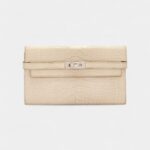 Hermès Beton Matte Alligator Kelly Wallet Palladium Hardware