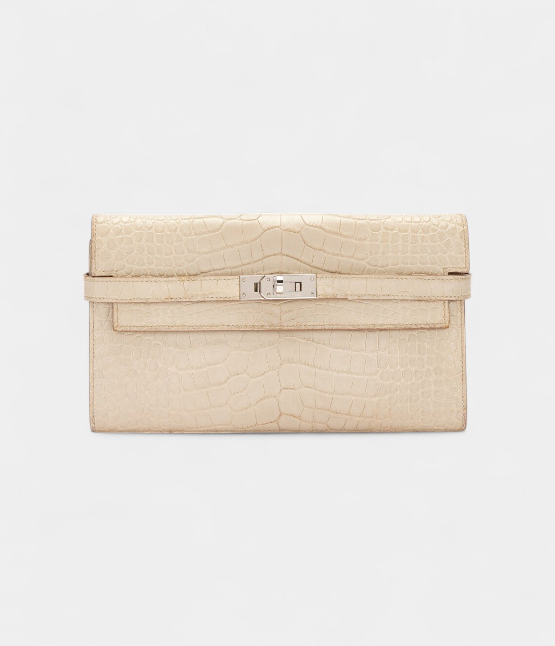 Hermès Beton Matte Alligator Kelly Wallet Palladium Hardware