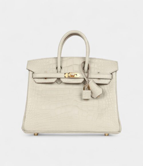 Hermès Birkin 25 Beton Matte Alligator Gold Hardware