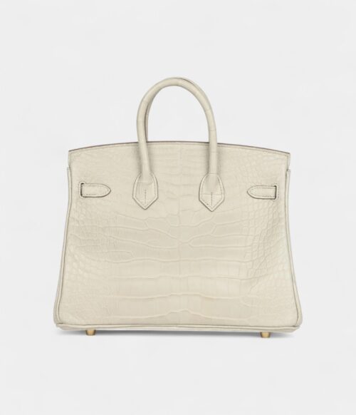 Hermès Birkin 25 Beton Matte Alligator Gold Hardware