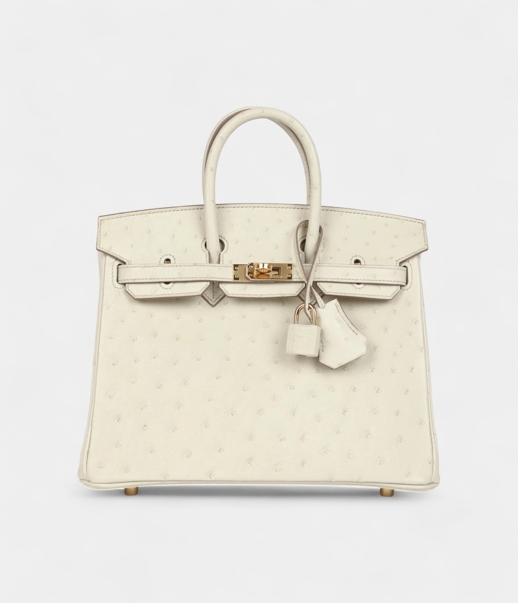 Hermès Birkin 25 Beton Ostrich Gold Hardware