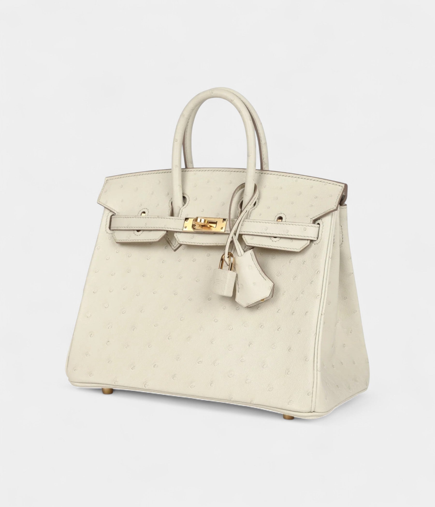 Hermès Birkin 25 Beton Ostrich Gold Hardware