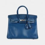 Hermès Birkin 25 Bleu Izmir Varanus Niloticus Lizard Palladium Hardware