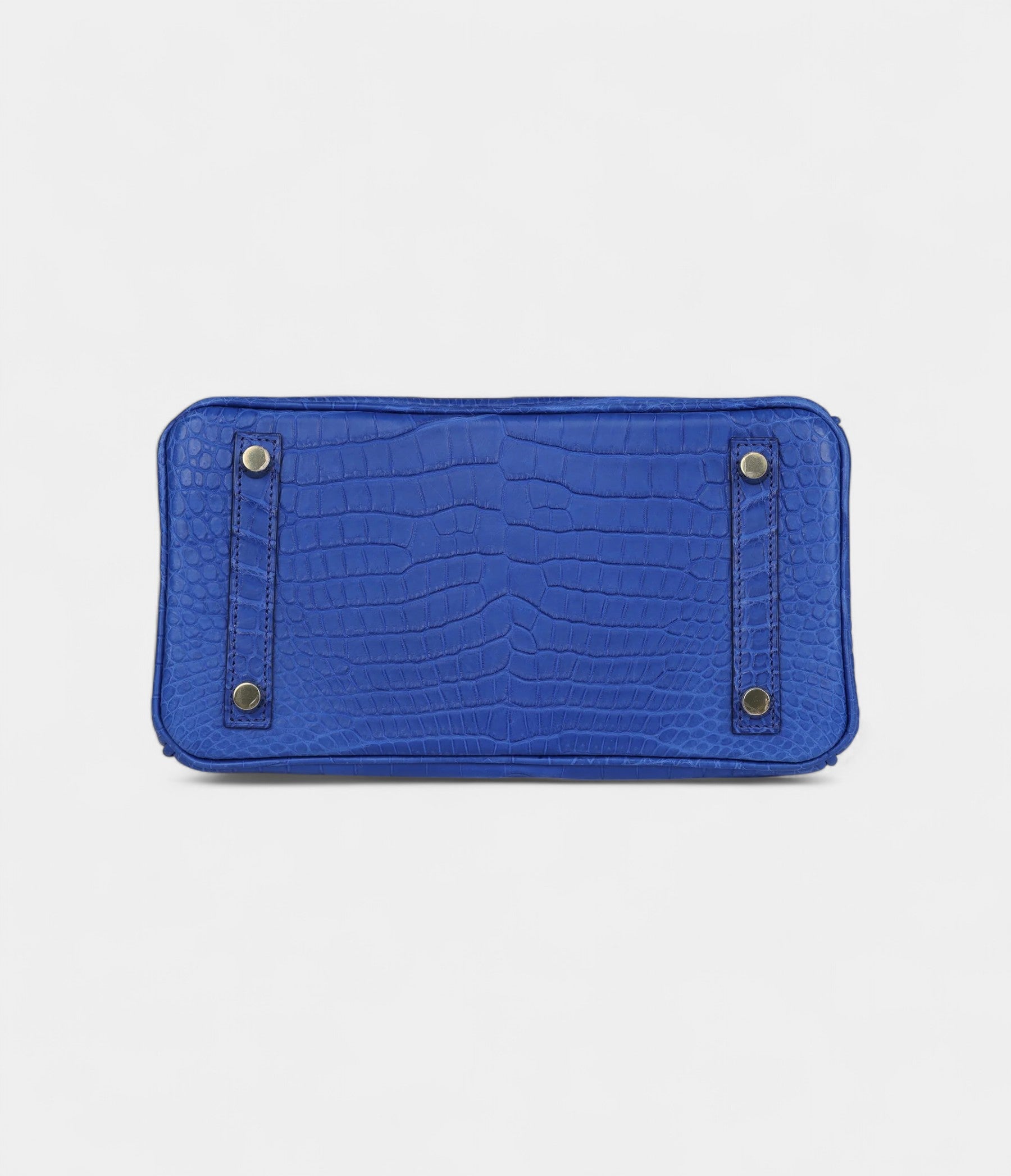 Hermès Birkin 25 Bleu Royal Matte Porosus Crocodile Gold Hardware