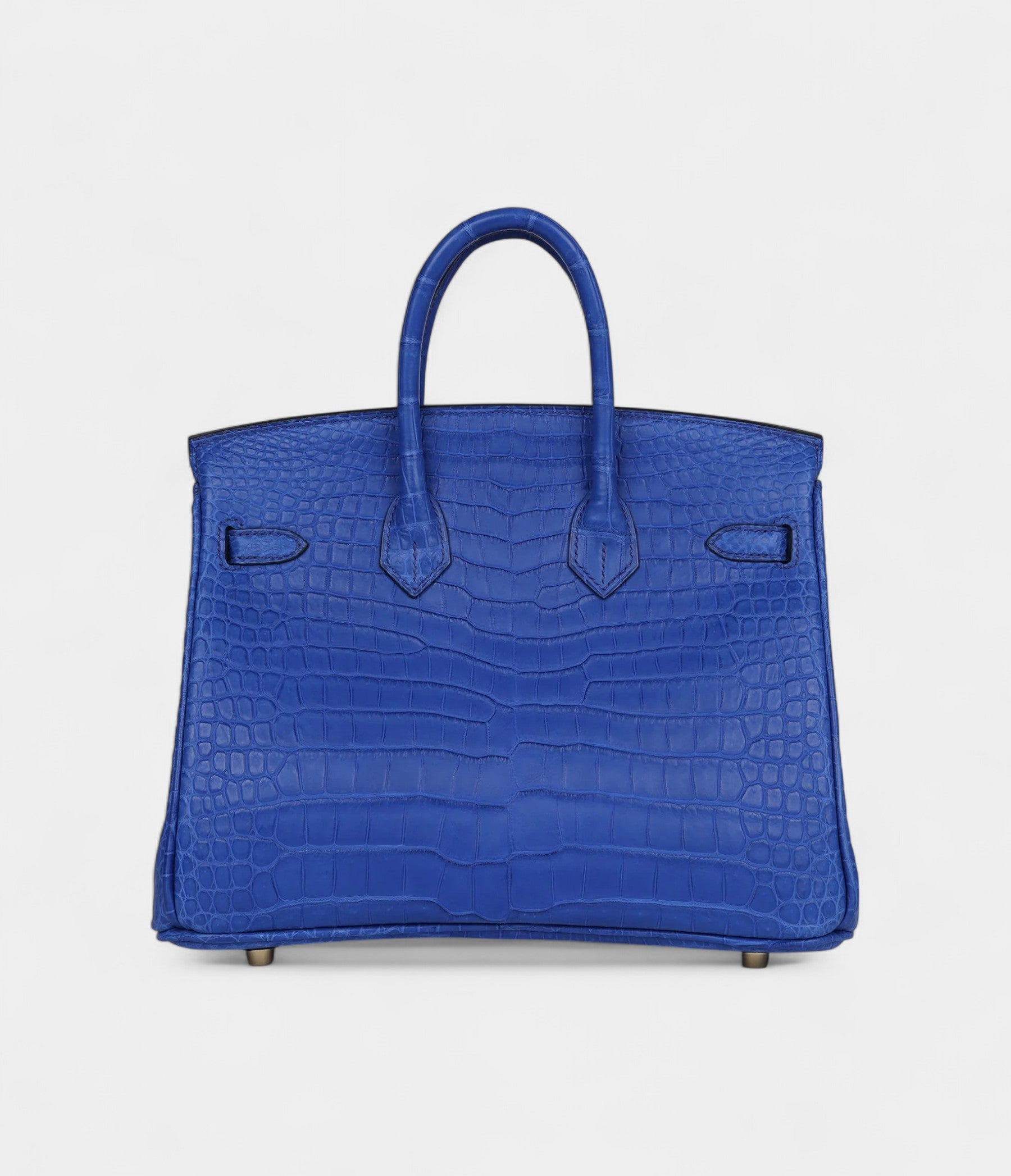 Hermès Birkin 25 Bleu Royal Matte Porosus Crocodile Gold Hardware