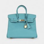 Hermès Birkin 25 Bleu Saint Cyr Swift Gold Hardware