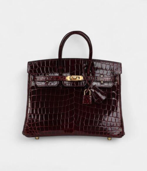Hermès Birkin 25 Bordeaux Shiny Niloticus Crocodile Gold Hardware