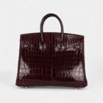 Hermès Birkin 25 Bordeaux Shiny Niloticus Crocodile Gold Hardware
