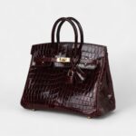 Hermès Birkin 25 Bordeaux Shiny Niloticus Crocodile Gold Hardware