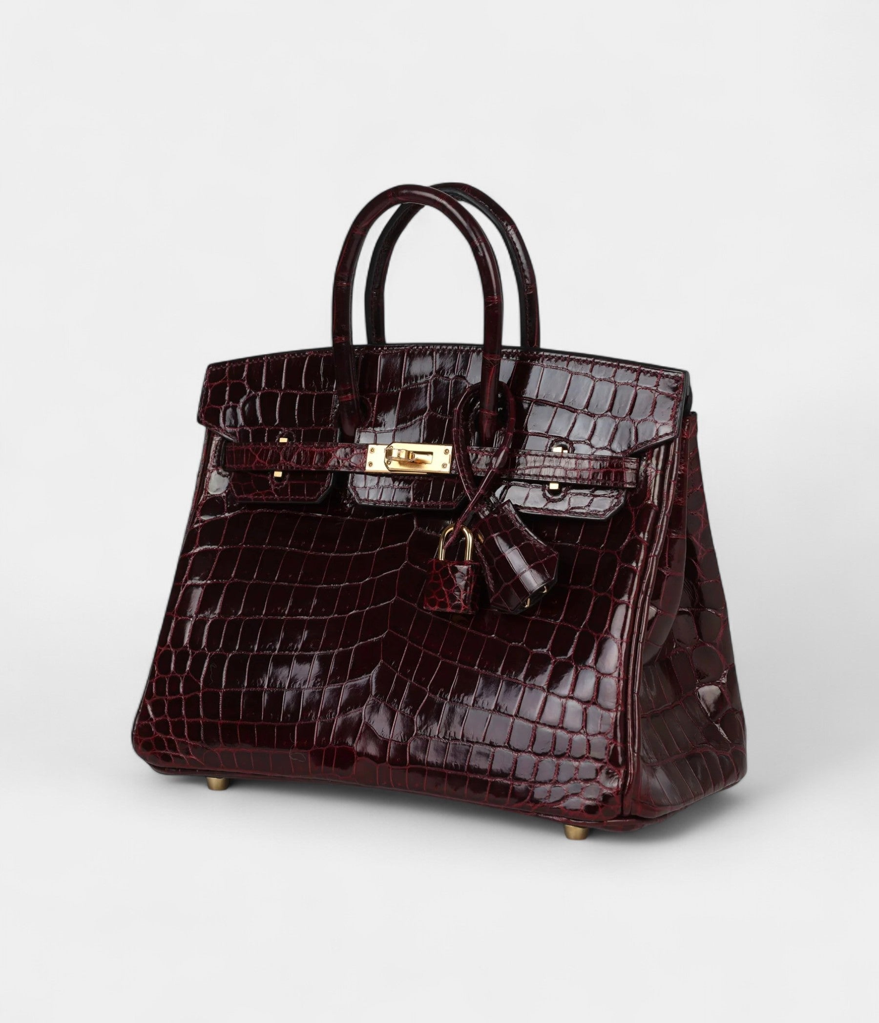 HermesBirkin25BordeauxShinyNiloticusCrocodileGoldHardware_6.jpg Hermès Birkin 25 Bordeaux Shiny Niloticus Crocodile Gold Hardware