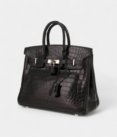 Hermès Birkin 25 Cm Handbag In Black Niloticus Crocodile