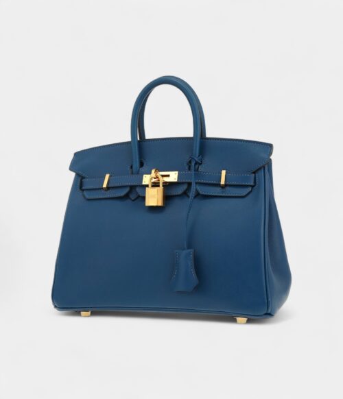 Hermès Birkin 25 Cm Handbag In Blue Swift Leather