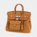 Hermès Birkin 25 Cm Handbag In Brown Canvas And Brown Leather