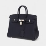 Hermès Birkin 25 Cm Handbag In Dark Blue Togo Leather