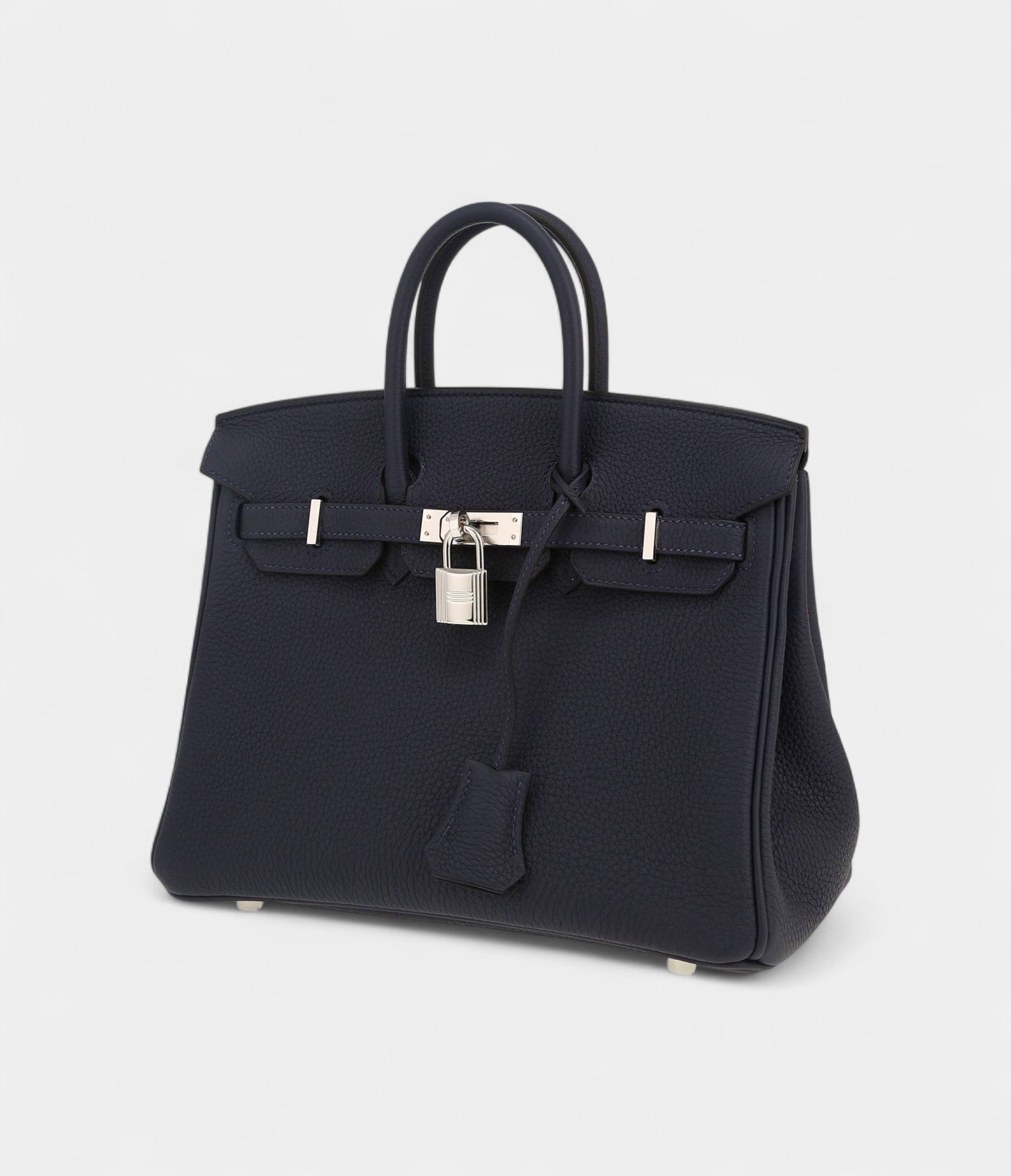 Hermès Birkin 25 Cm Handbag In Dark Blue Togo Leather