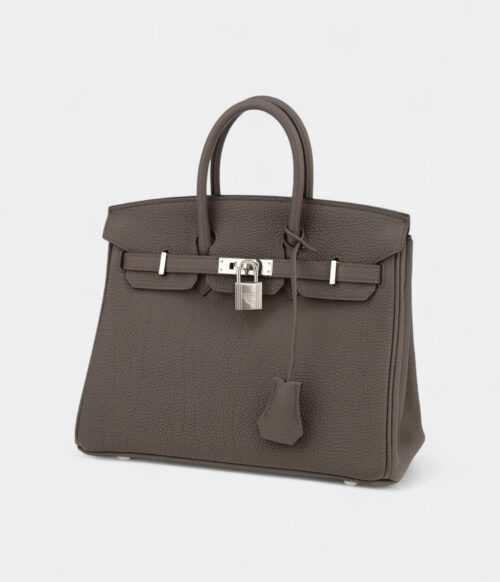 Hermès Birkin 25 Cm Handbag In Grey Togo Leather