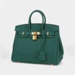 Hermès Birkin 25 Cm Handbag In Malachite Green Togo Leather