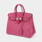 Hermès Birkin 25 Cm Handbag In Pink Ostrich Leather
