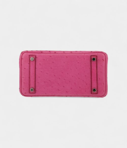 Hermès Birkin 25 Cm Handbag In Pink Ostrich Leather