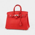 Hermès Birkin 25 Cm Handbag In Red Geranium Alligator