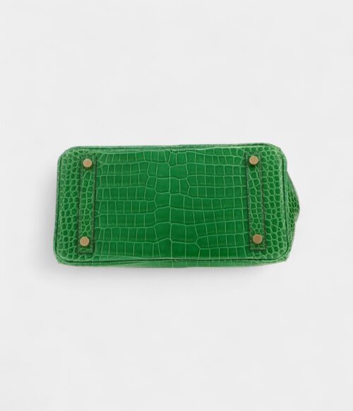 Hermès Birkin 25 Cm Handbag In Vert Cactus Porosus Crocodile