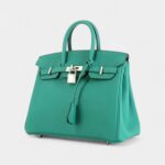 Hermes Birkin 25 Cm Handbag in Vert Veronese Togo Leather