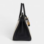 Hermès Birkin 25 Craie and Black Togo Brushed Gold Hardware