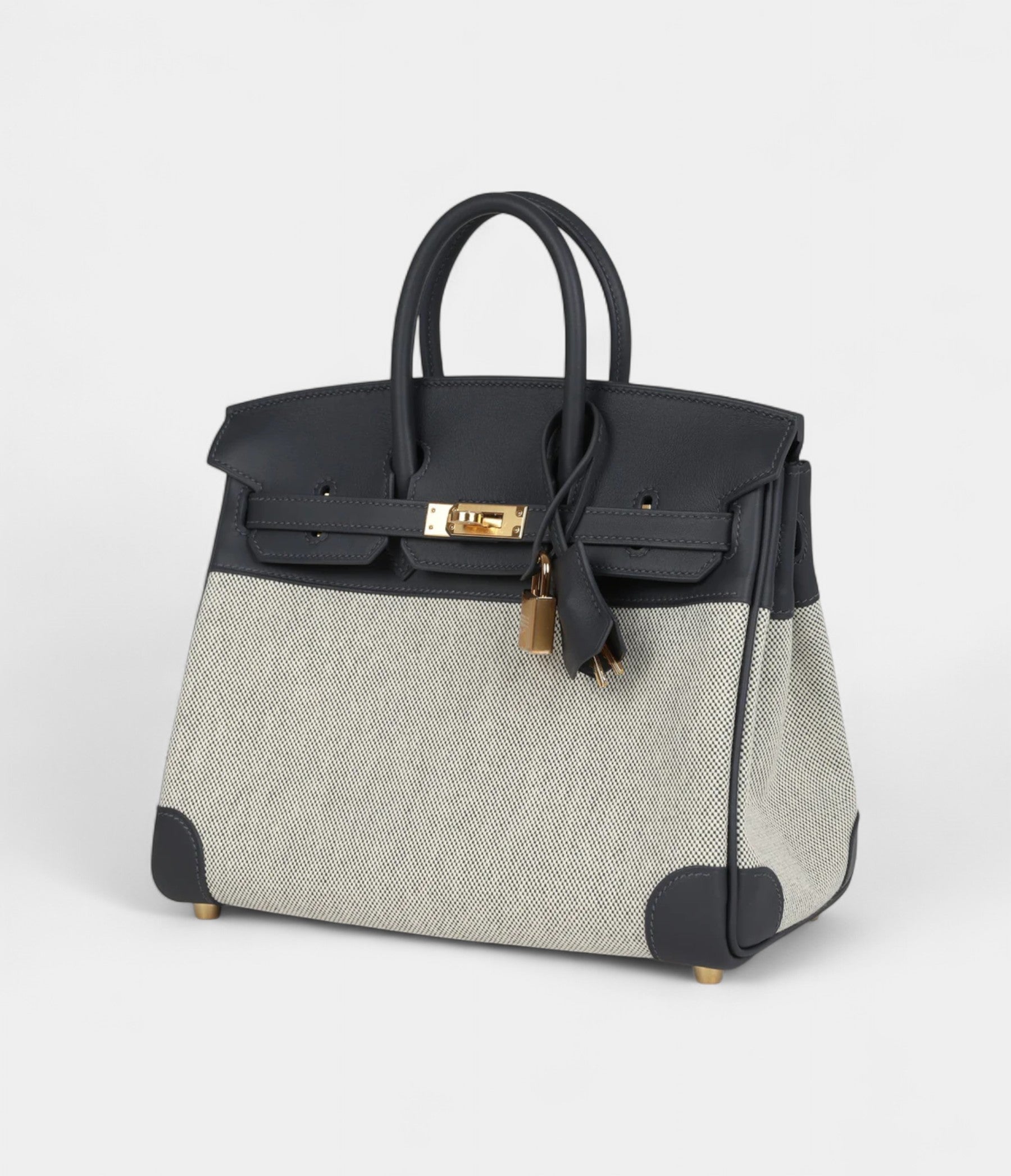 HermesBirkin25EcruandArdoiseToileHCanvasandArdoiseSwiftGoldHardware_3.jpg Hermès Birkin 25 Ecru and Ardoise Toile H Canvas and Ardoise Swift Gold Hardware