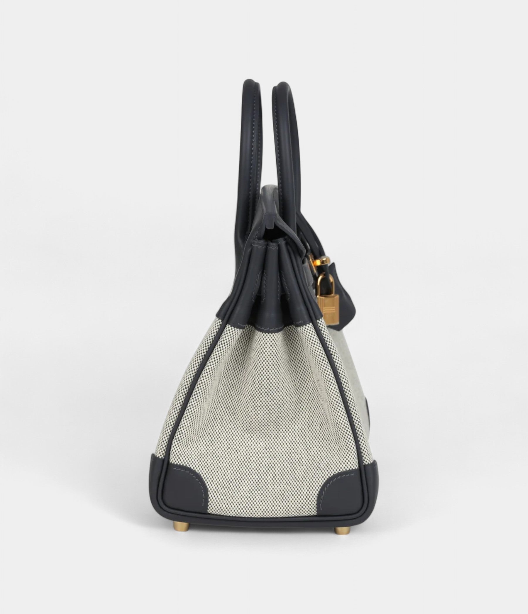 HermesBirkin25EcruandArdoiseToileHCanvasandArdoiseSwiftGoldHardware_4.jpg Hermès Birkin 25 Ecru and Ardoise Toile H Canvas and Ardoise Swift Gold Hardware