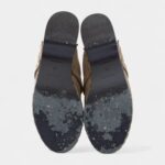 Hermès Shearling-Lined Suede Mules with Studded Wooden Sole