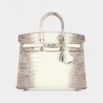 Hermès Birkin 25 Himalaya Niloticus Crocodile Diamond Encrusted Palladium Hardware