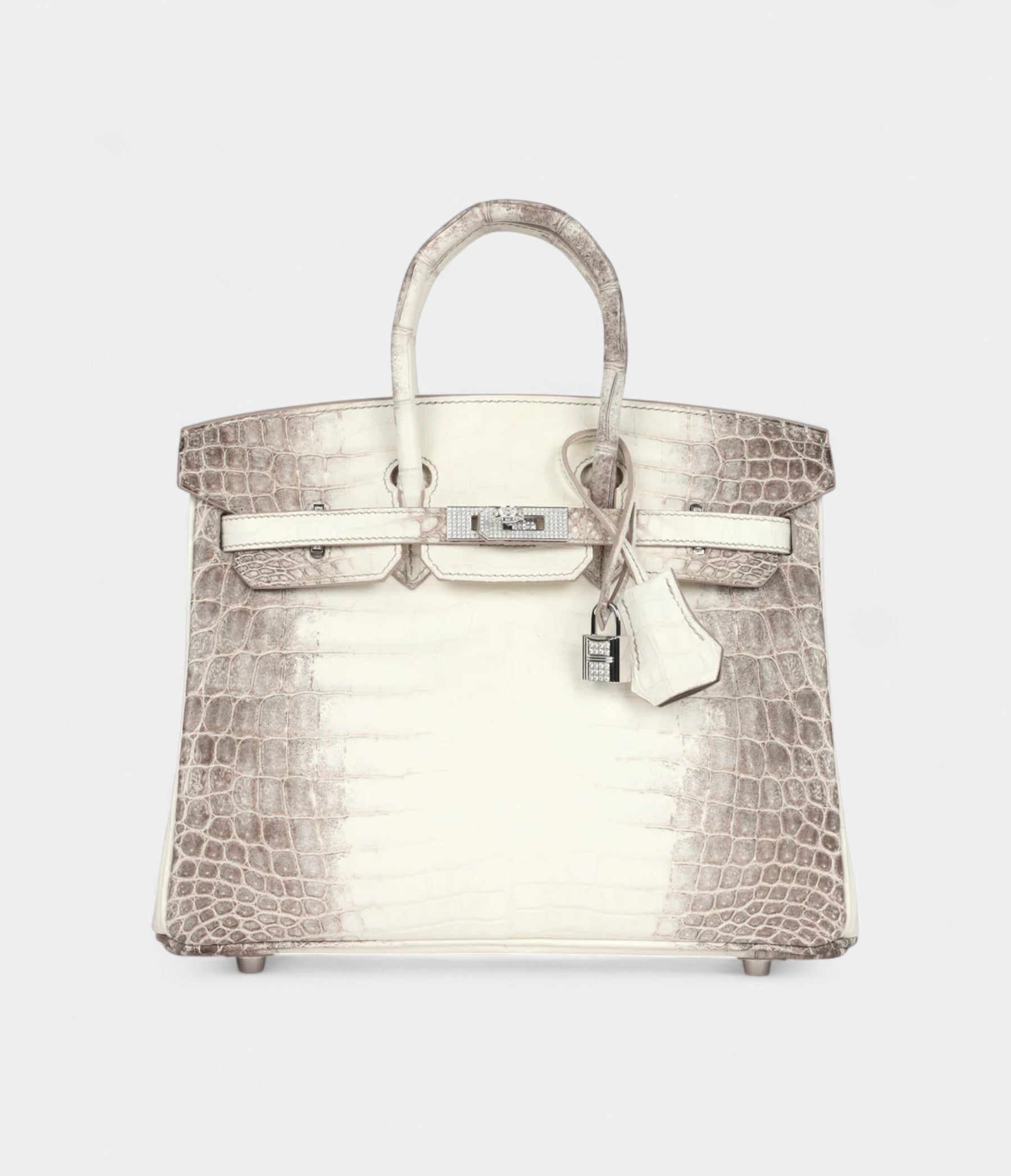 Hermès Birkin 25 Himalaya Niloticus Crocodile Diamond Encrusted Palladium Hardware
