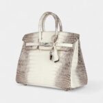 Hermès Birkin 25 Himalaya Niloticus Crocodile Diamond Encrusted Palladium Hardware