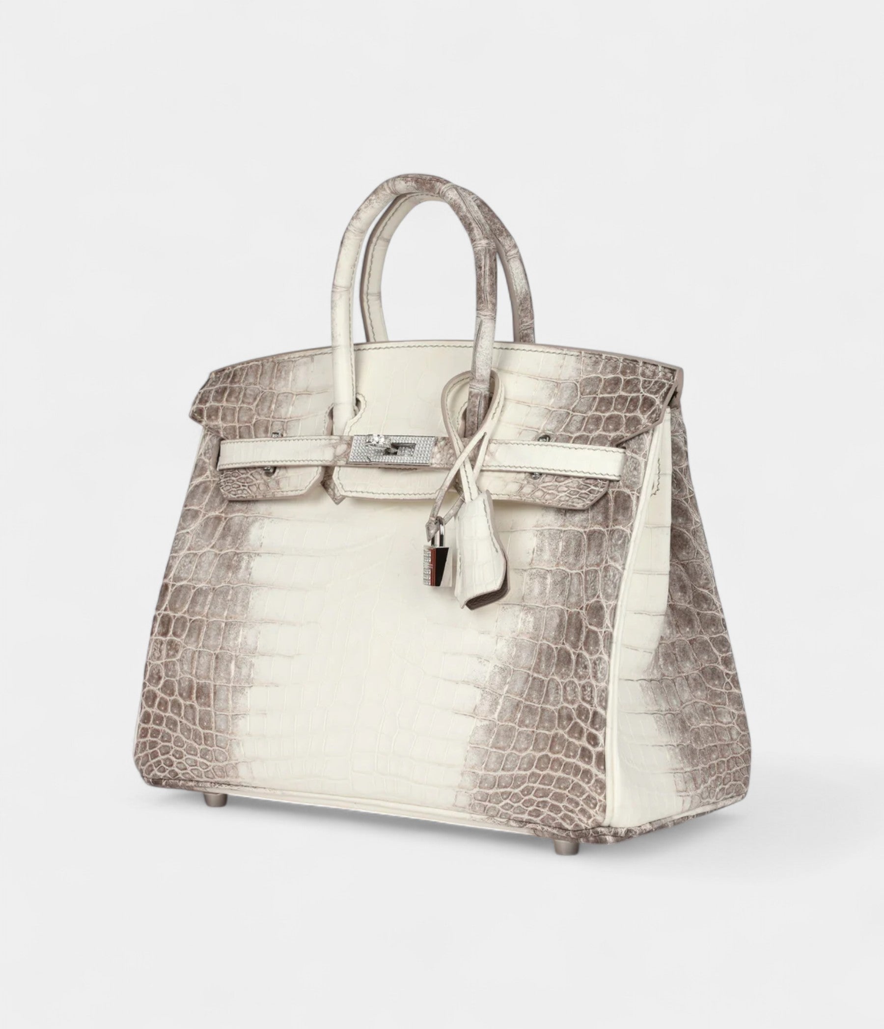 Hermès Birkin 25 Himalaya Niloticus Crocodile Diamond Encrusted Palladium Hardware