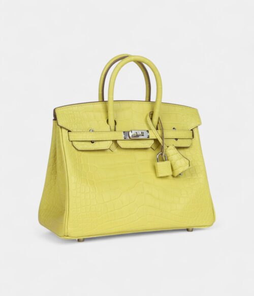 Hermès Birkin 25 Lime Matte Alligator Palladium Hardware