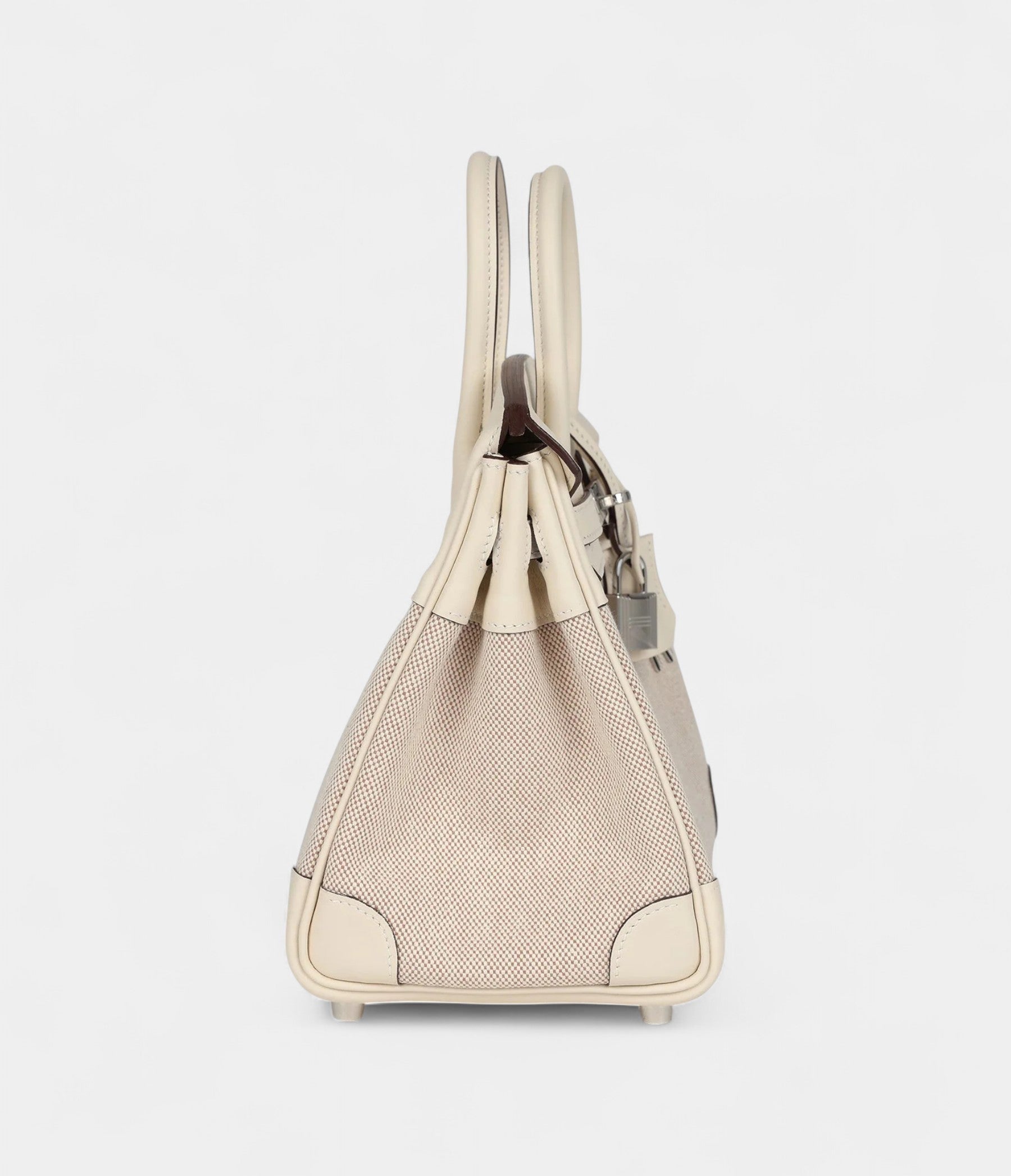 HermesBirkin25NataSwiftandEcru-BeigeToileHCanvasPalladiumHardware_3.jpg Hermès Birkin 25 Nata Swift and Ecru-Beige Toile H Canvas Palladium Hardware
