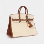 Hermès Birkin 25 Nata and Gold Clemence Brushed Gold Hardware