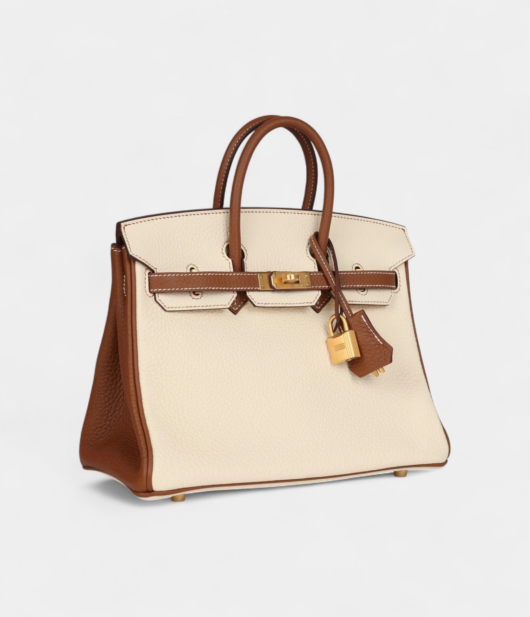 HermesBirkin25NataandGoldClemenceBrushedGoldHardware_1.jpg Hermès Birkin 25 Nata and Gold Clemence Brushed Gold Hardware