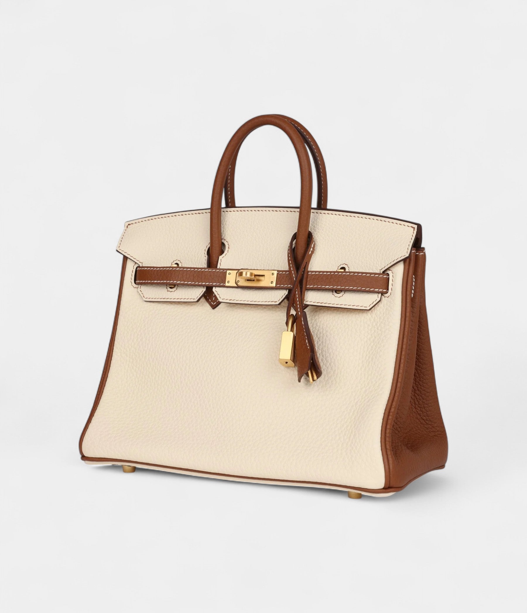 HermesBirkin25NataandGoldClemenceBrushedGoldHardware_3.jpg Hermès Birkin 25 Nata and Gold Clemence Brushed Gold Hardware