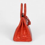 Hermès Birkin 25 Orange Poppy Shiny Niloticus Crocodile Palladium Hardware