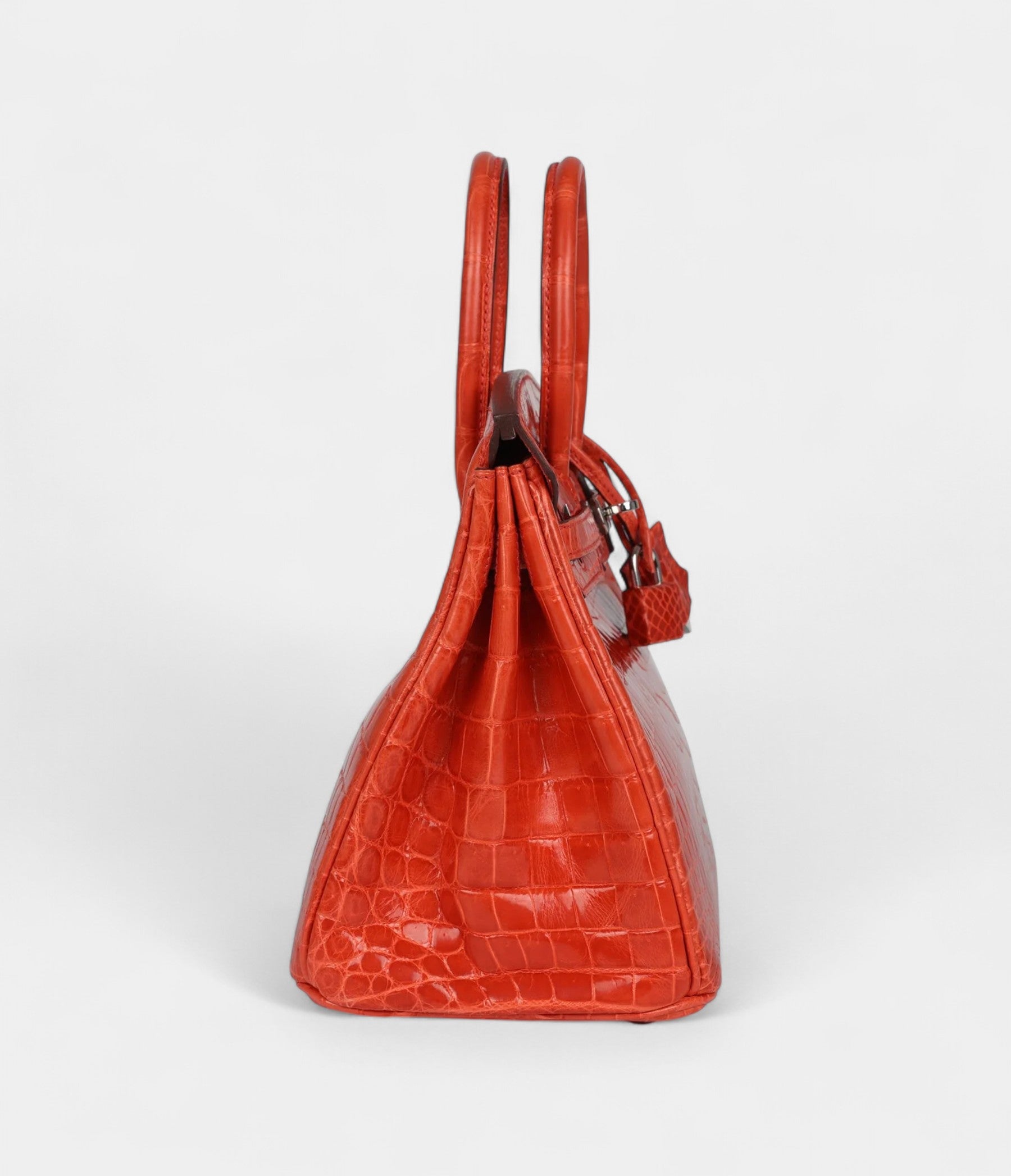 Hermès Birkin 25 Orange Poppy Shiny Niloticus Crocodile Palladium Hardware