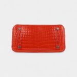 Hermès Birkin 25 Orange Poppy Shiny Niloticus Crocodile Palladium Hardware