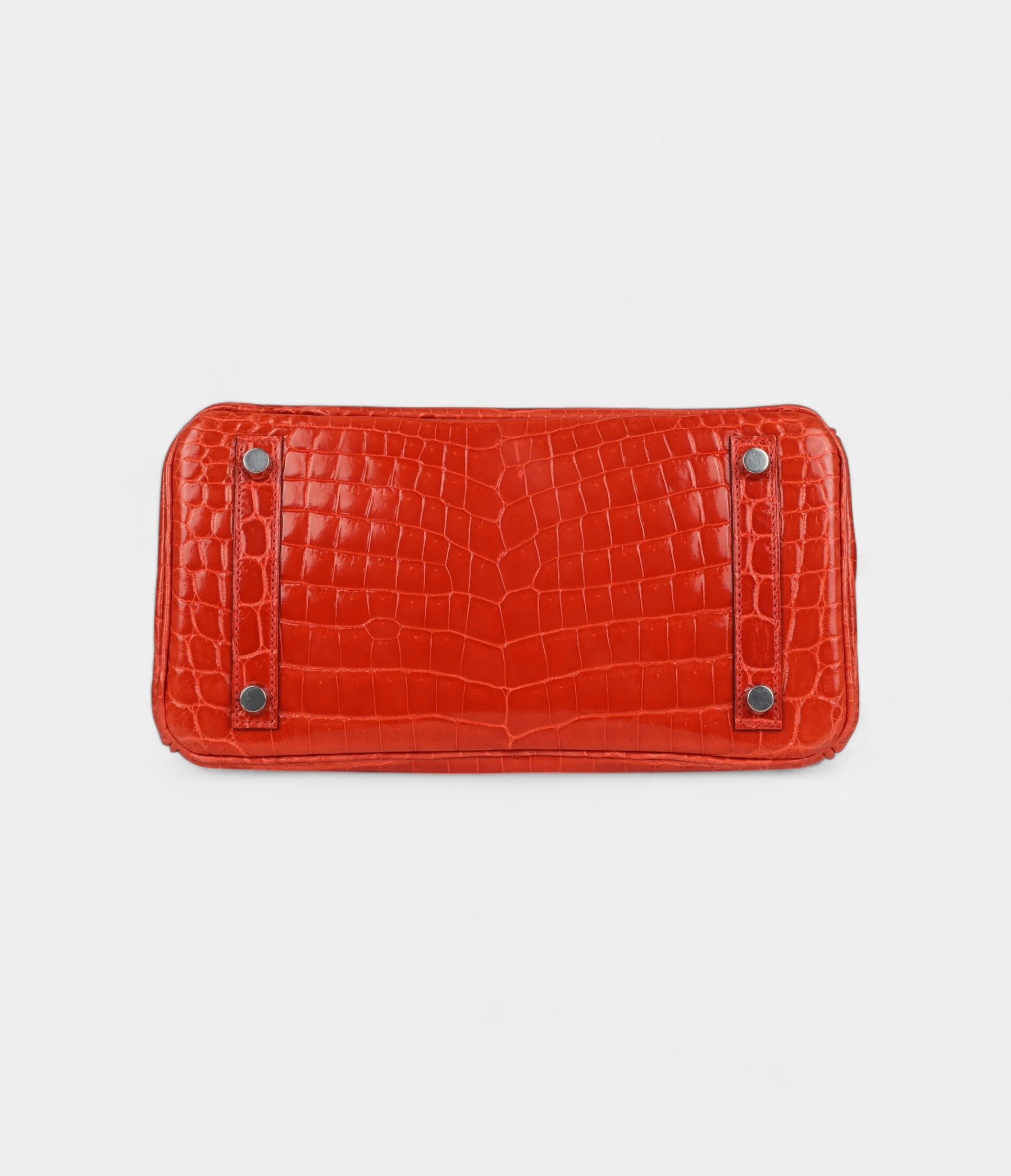 Hermès Birkin 25 Orange Poppy Shiny Niloticus Crocodile Palladium Hardware