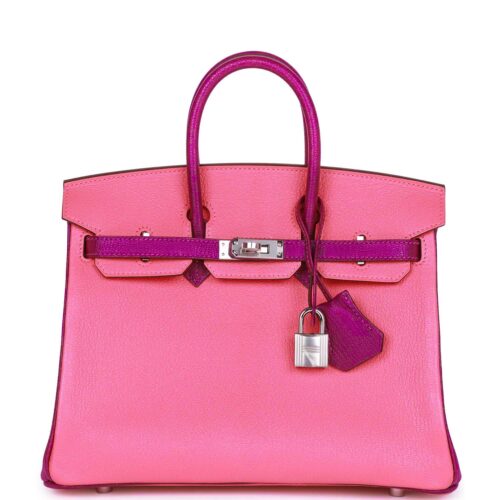 Hermès Birkin 25 Rose Lipstick and Anemone Chèvre Palladium Hardware