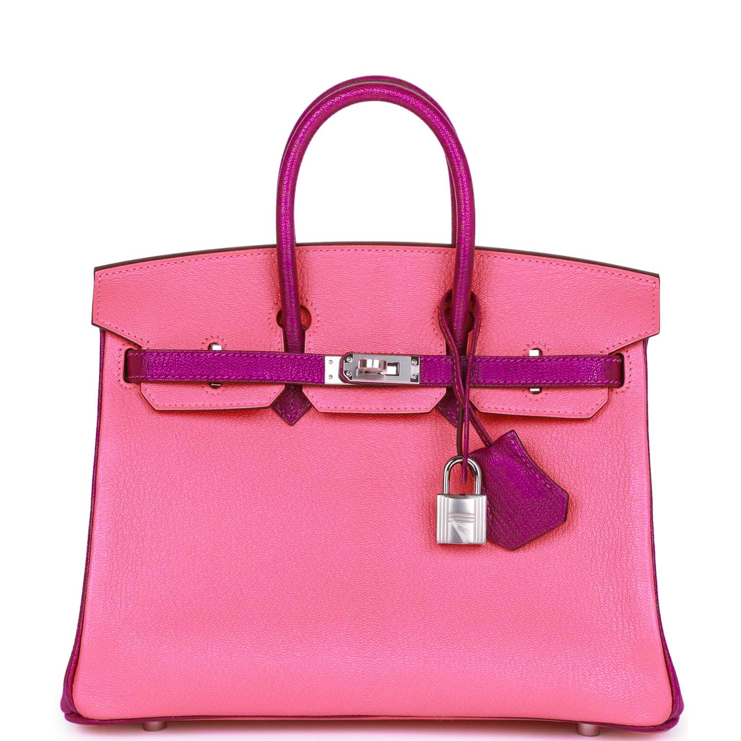 Hermès Birkin 25 Rose Lipstick and Anemone Chèvre Palladium Hardware