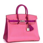 Hermès Birkin 25 Rose Lipstick and Anemone Chèvre Palladium Hardware
